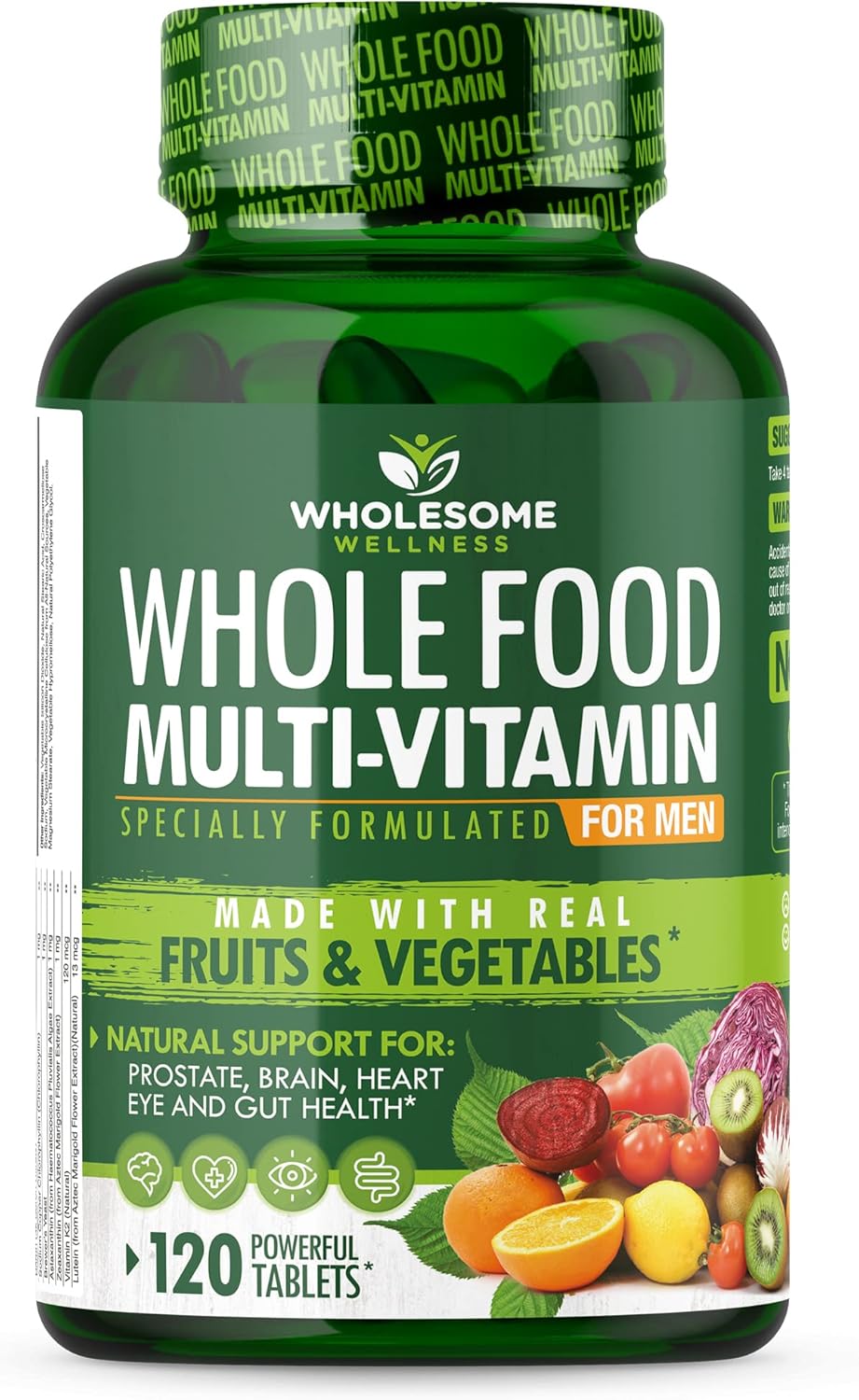 Wholesome Wellness Liposomal Vitamin C Capsules (200 Pills 1500mg Buffered) High Absorption + Food Multivitamin for Men - Natural Multi Vitamins, Minerals, Organic Extracts Bundle
