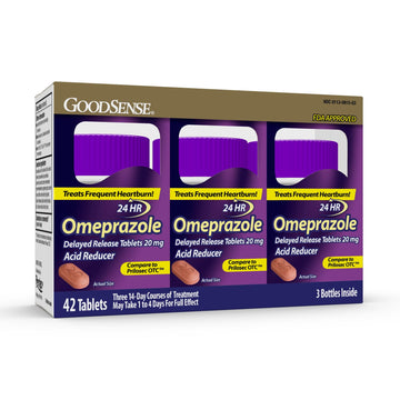 GoodSense Omeprazole Delayed Release Tablets 20 mg, Stomach Acid Reducer for Frequent Heartburn Treatment, 42 Count GoodSense buy supplements Au