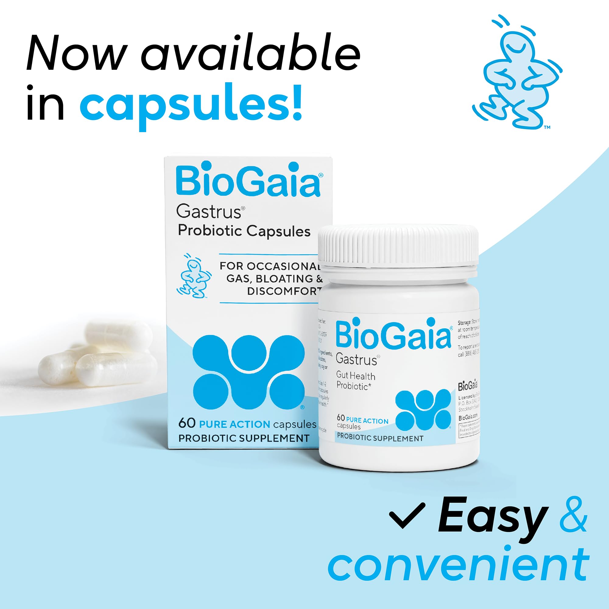 BioGaia Gastrus L reuteri Probiotic | 35 Years of Clinical Gut Research | L reuteri 6475 + 17938 Probiotics | Ease Gut Discomfort, Gas & Bloating | Promotes a Healthy Gut & Microbiome | 30 Chewables