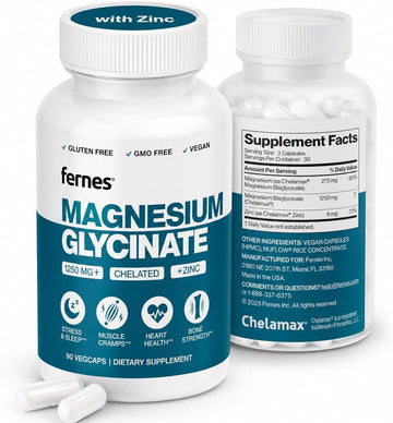 Magnesium Glycinate with Zinc - 275mg Elemental Magnesium + 8mg Zinc for Active Adults, Athletes & Anyone Under Stress Who Need Better Sleep, Muscle Recovery and Immune Support, 90 Capsules