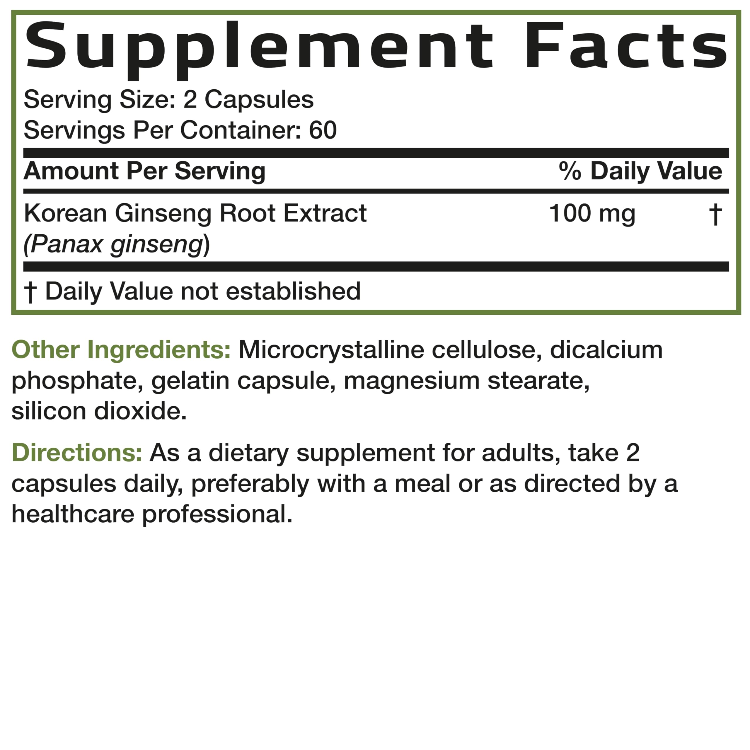 Bronson Korean Panax Ginseng Supports Energy, Endurance & Vitality + Memory and Mental Performance, 120 Capsules