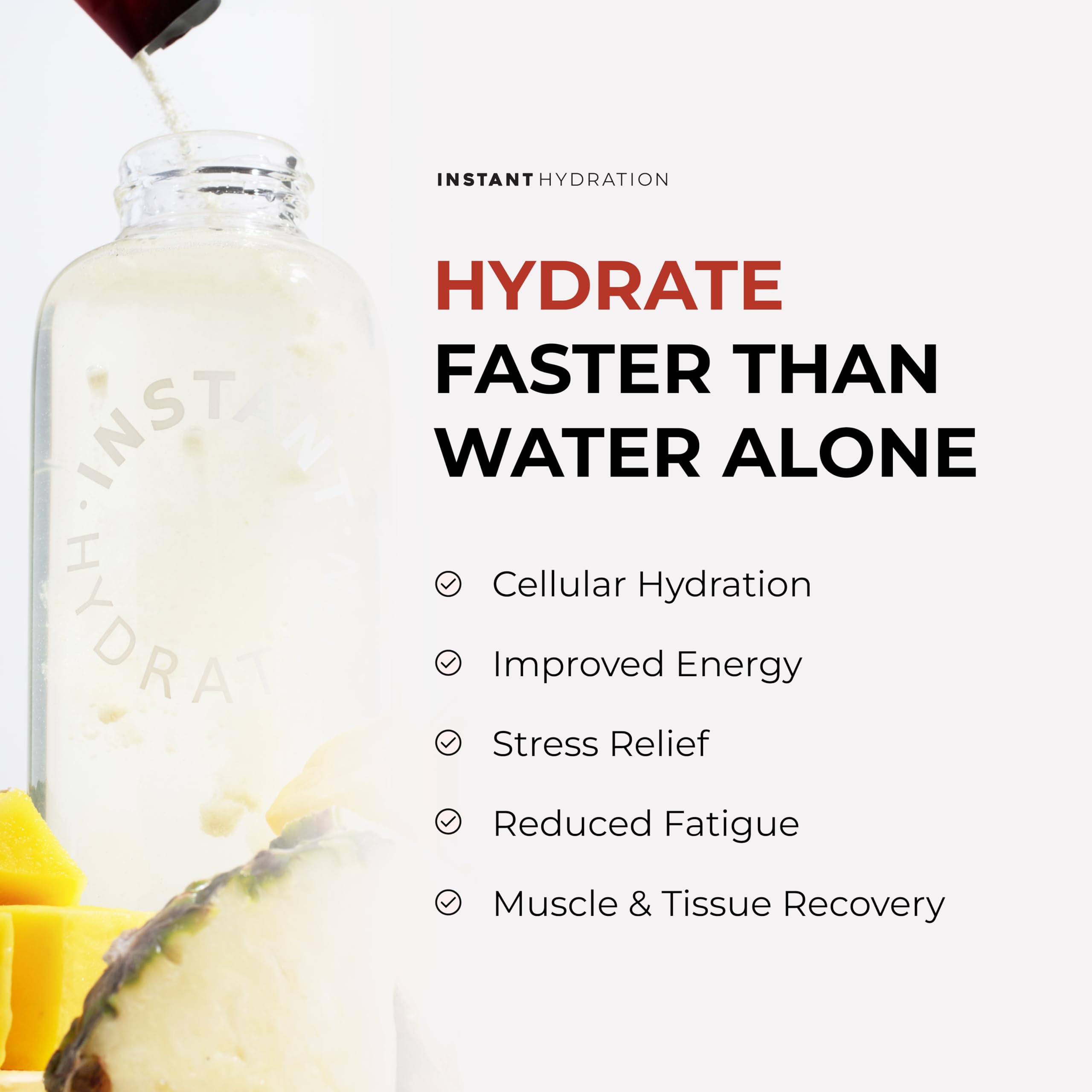 Instant Hydration Electrolytes Powder Packets - Watermelon Electrolyte Drink Mix - Zero Sugar - Keto, Vegan, Gluten-Free, Non-GMO - Boost Recovery, Brain Health, Muscle & Tissue Support- 30 Sticks