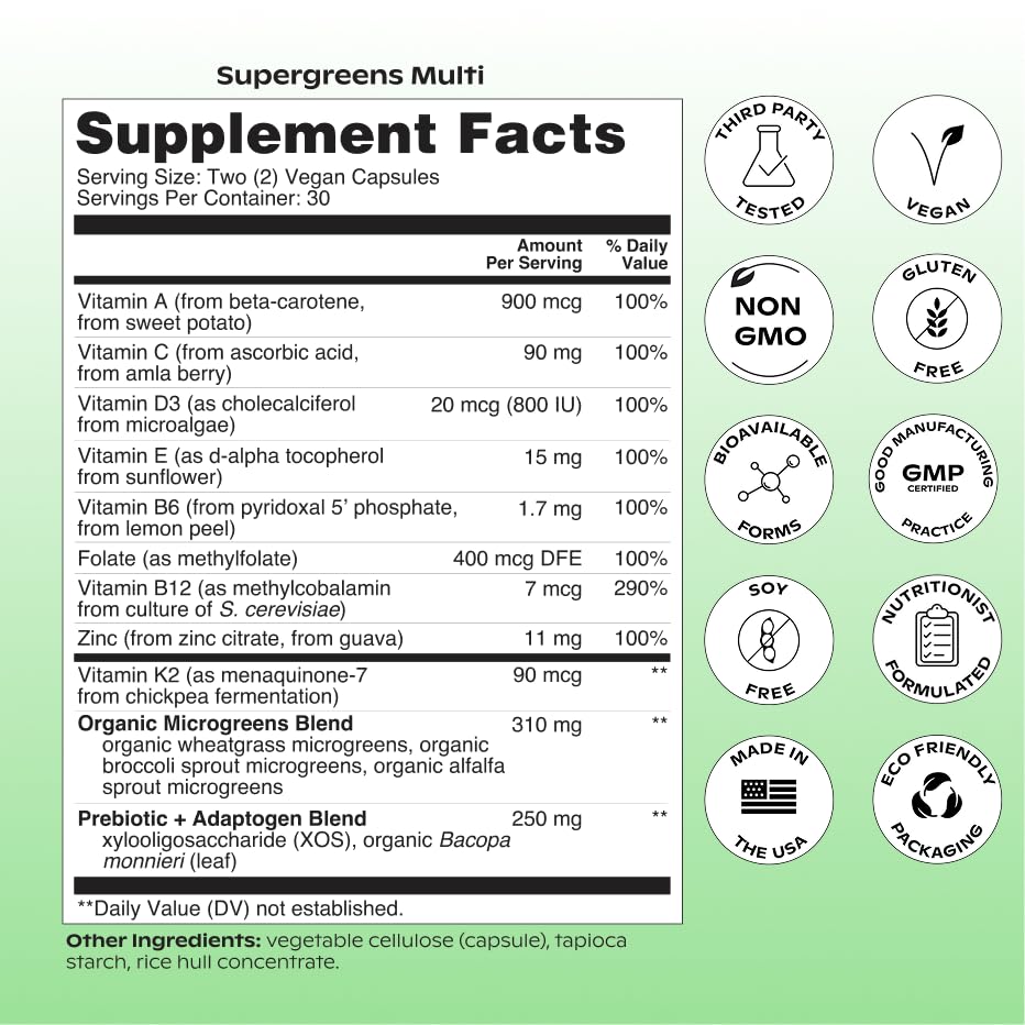 Wholier Supergreens Multi supplement packaging on a white background