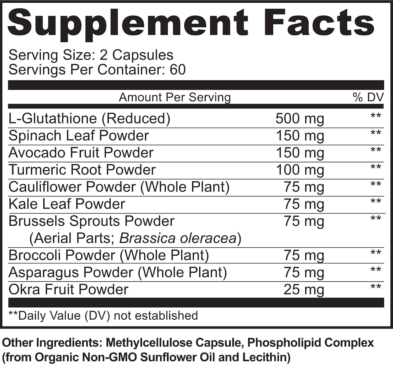 Liposomal Glutathione Supplement 500mg - Pure L Glutathione (GSH) Reduced - Active Form, Made with Organic Whole Food, Non GMO Phospholipid Complex - Antioxidant - 120 Count