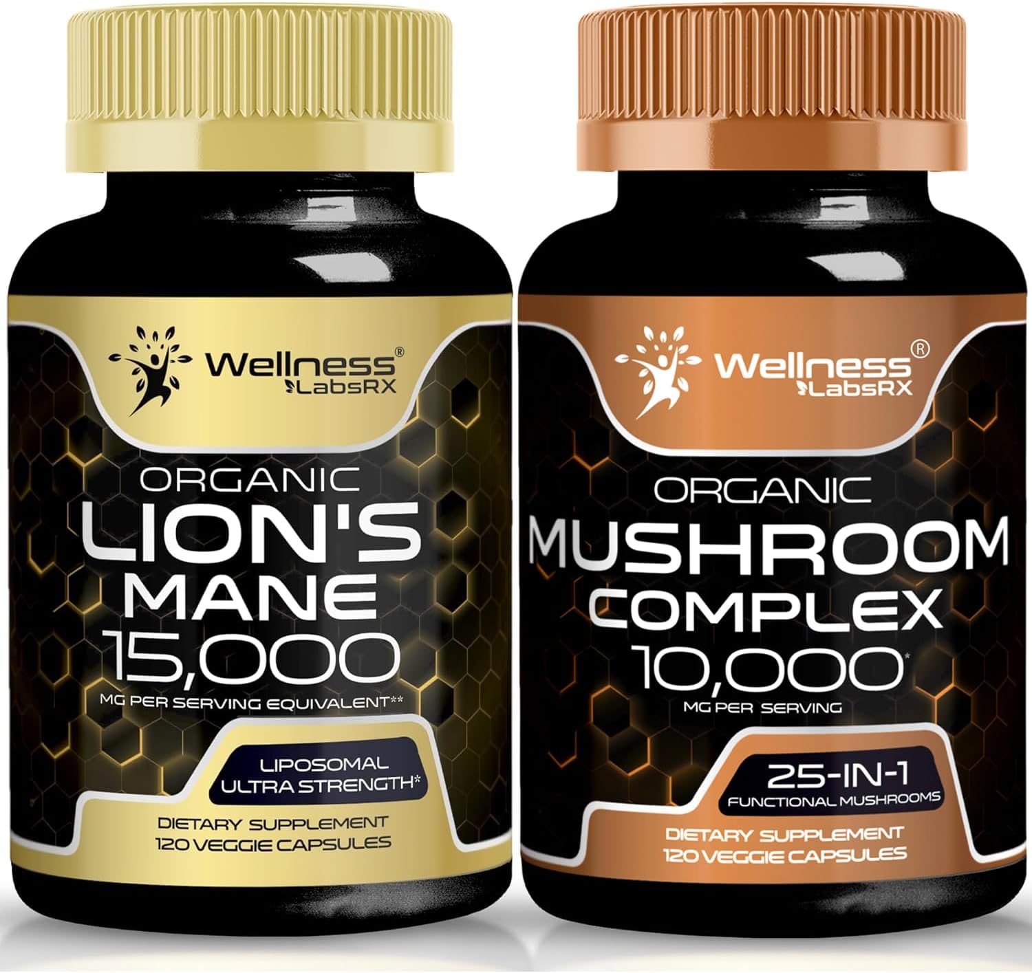 WELLNESS LABSRX Lions Mane Supplement Capsules and Mushroom Capsules | Bundle