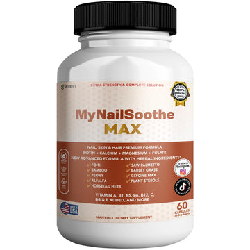 GREENVIFY MyNailSoothe MAX Hair, Skin & Nail Supplement, 60 Capsules, with Biotin 5000mcg, Vitamins, Minerals & Herbal Blend (1) GREENVIFYBuy Supplements Australia