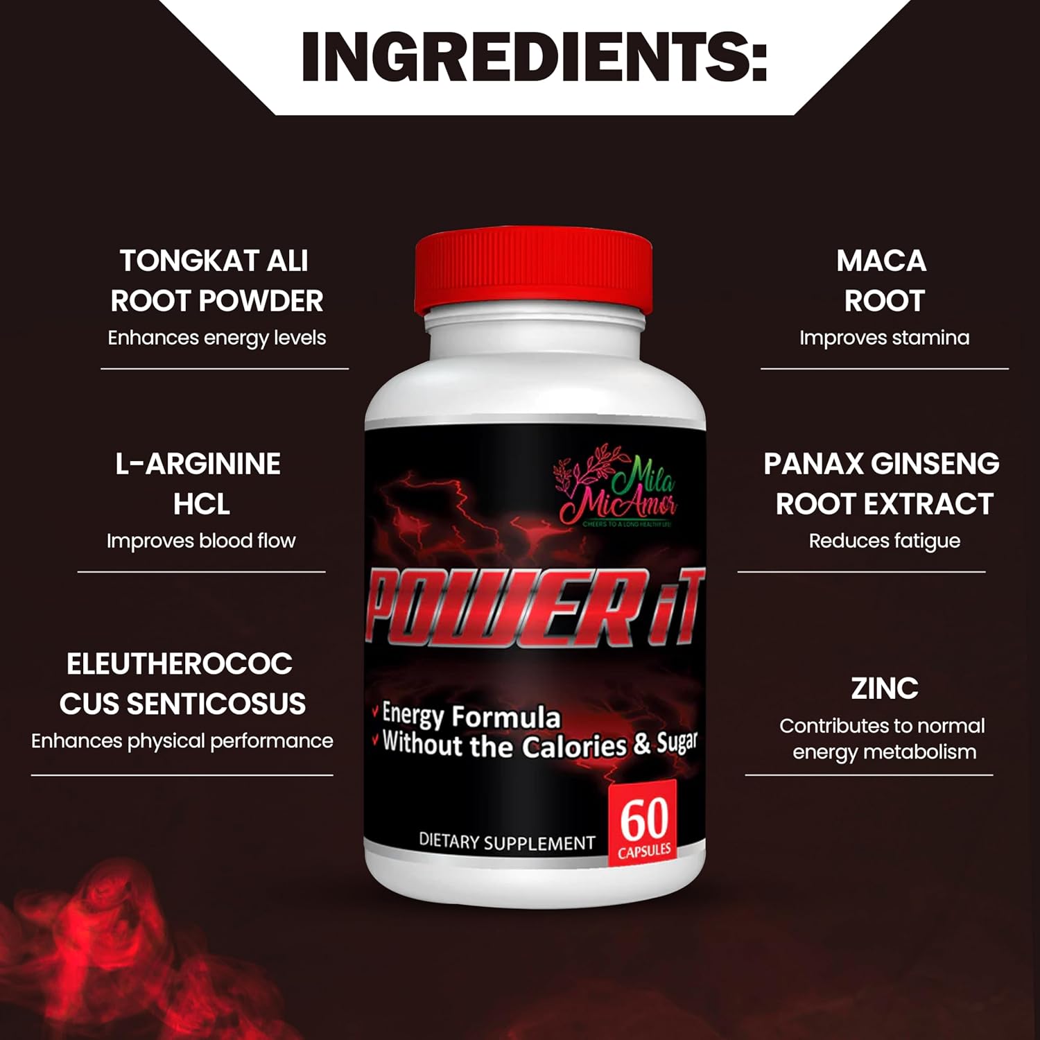 Power It – Daily Wellness Support with Key Ingredients – No Added Sugar – 60 Capsules