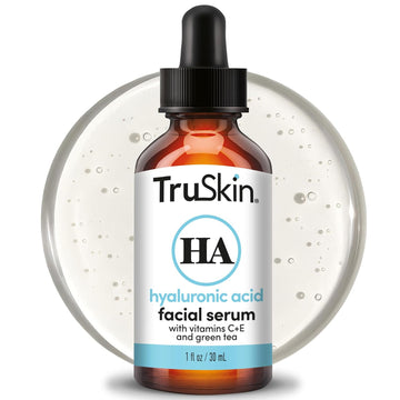 TruSkin Hyaluronic Acid Serum for Face for Hydrated, Plumper Skin, 1 fl oz | With 7 ultra-hydrating ingredients to replenish moisture and leave skin feeling soft, smooth and healthy-looking