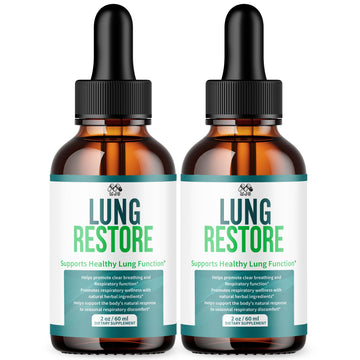 (2 Pack) Lung Restore Drops, Official LungRestore Liquid Supplement Drops with All Natural Ingredients, Lung Restore Advanced Lungs Wellness Support with Premium Vitamins for Women & Men (60 Servings) MJOBuy Supplements Australia