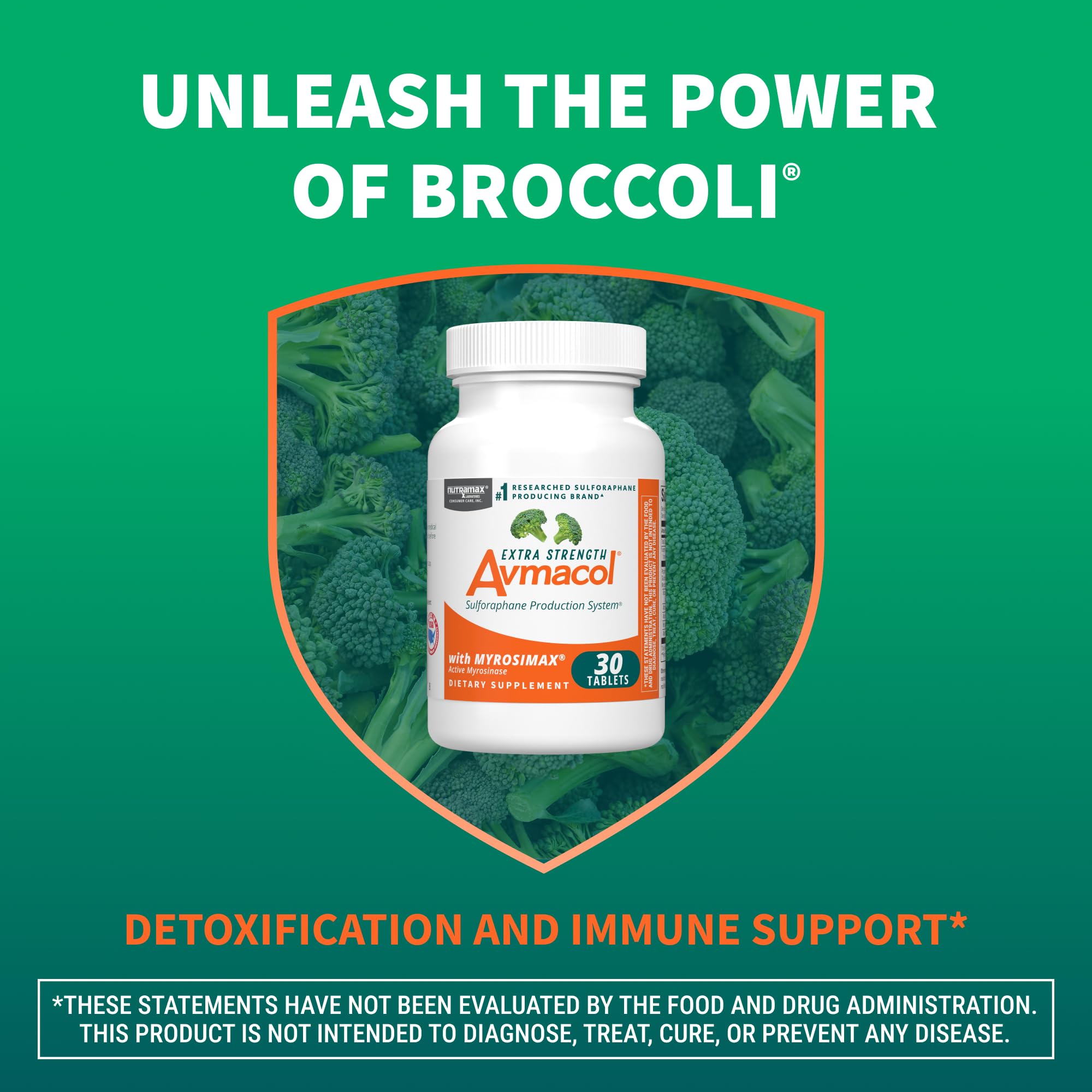 Nutramax Avmacol Extra Strength Sulforaphane Producing Supplement, 75 Tabs | Detoxification Support, #1 Researched Sulforaphane Producing Brand, with Glucoraphanin & Myrosinase, Published Studies