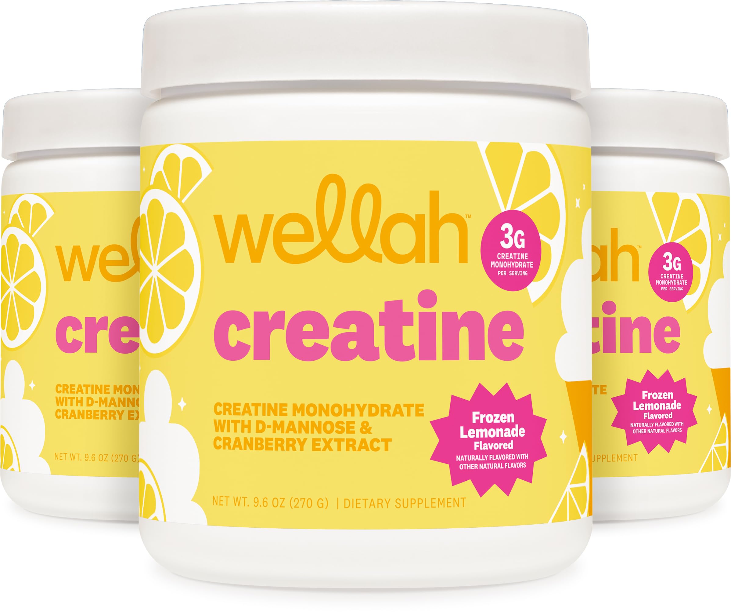 Wellah Creatine for Women - Creatine Monohydrate with Dandelion & Cranberry Extract (50 Servings, Strawberry Lemonade) | Creatine Monohydrate with Dandelion & Cranberry Extract