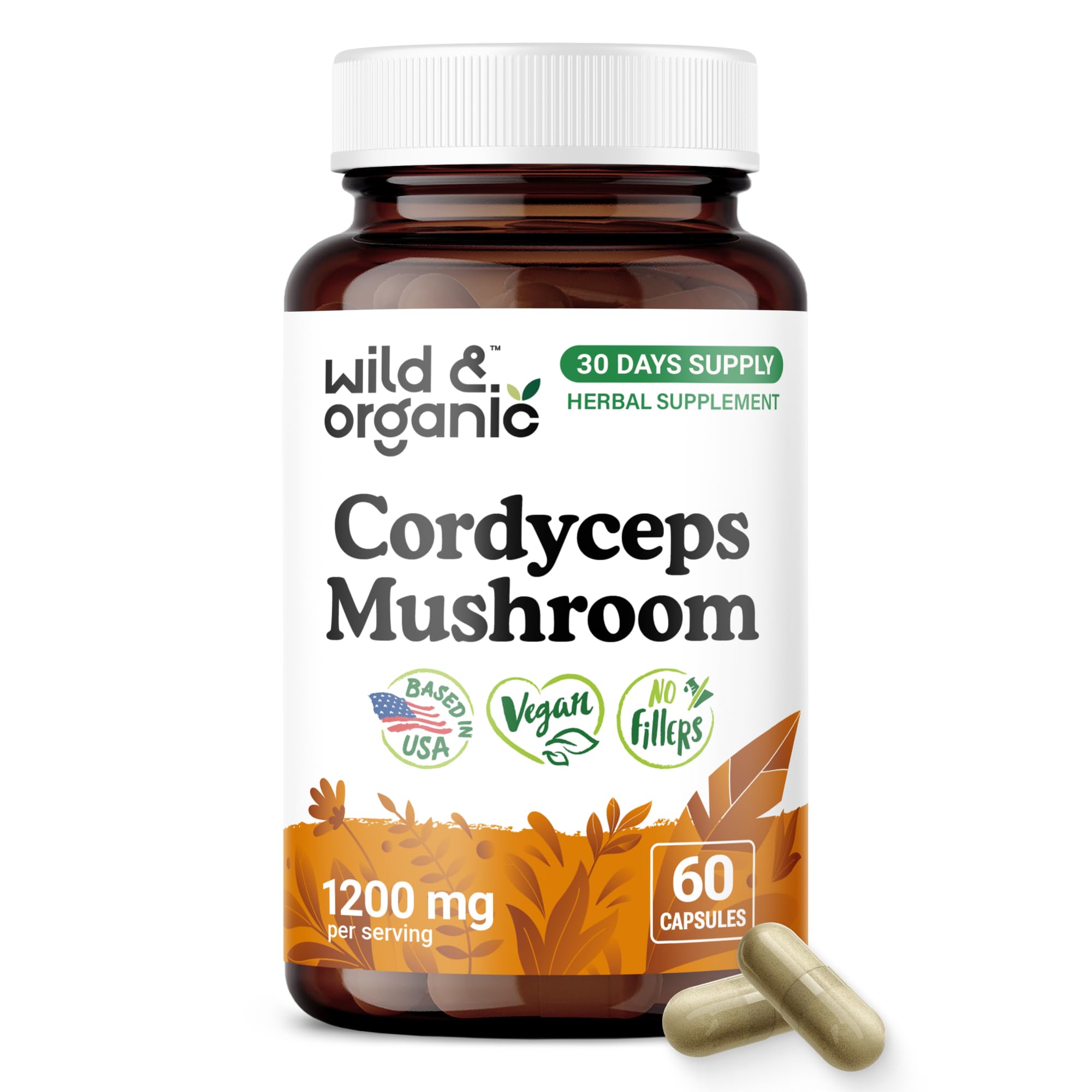 Wild & Organic Cordyceps Mushroom Tincture - Energy & Immune Support - Cordyceps Sinensis Extract Supplement - Liquid Mushroom Drops - Add to Tea & Mix with Powder - Sugar & Alcohol-Free - 4 fl oz
