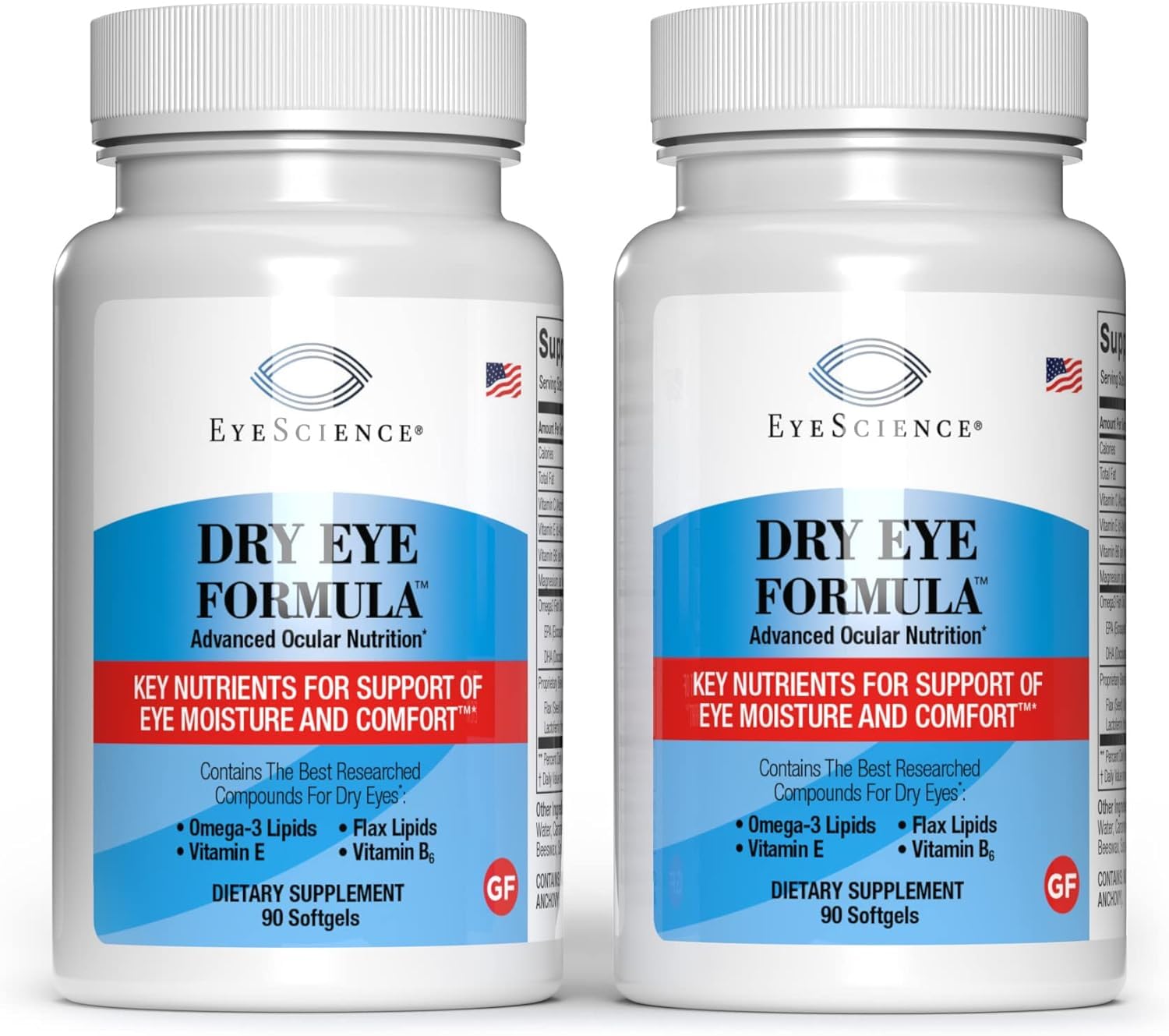 EyeScience Dry Eye Formula Omega-3 Dry Eye Supplement, 900mg | Eye Vitamins for Dry Eyes, Supports Eye Hydration, Tear Function & Daily Eye Comfort, EPA DHA Softgels for Adults