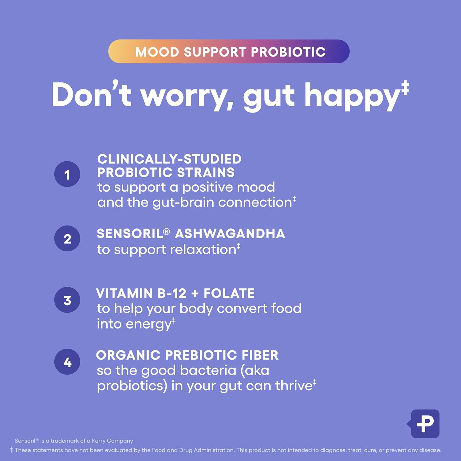 Physician's CHOICE Mood Support Probiotic - Supports a Balanced Mood, Healthy Stress Response & Digestive Health with Prebiotics, Ashwagandha, Vitamin B12, Folate - for Men & Women - 30ct