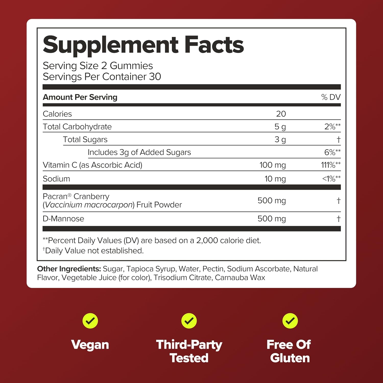 URO Urinary Tract Gummies with Pacran Cranberry – 30-Day Supply