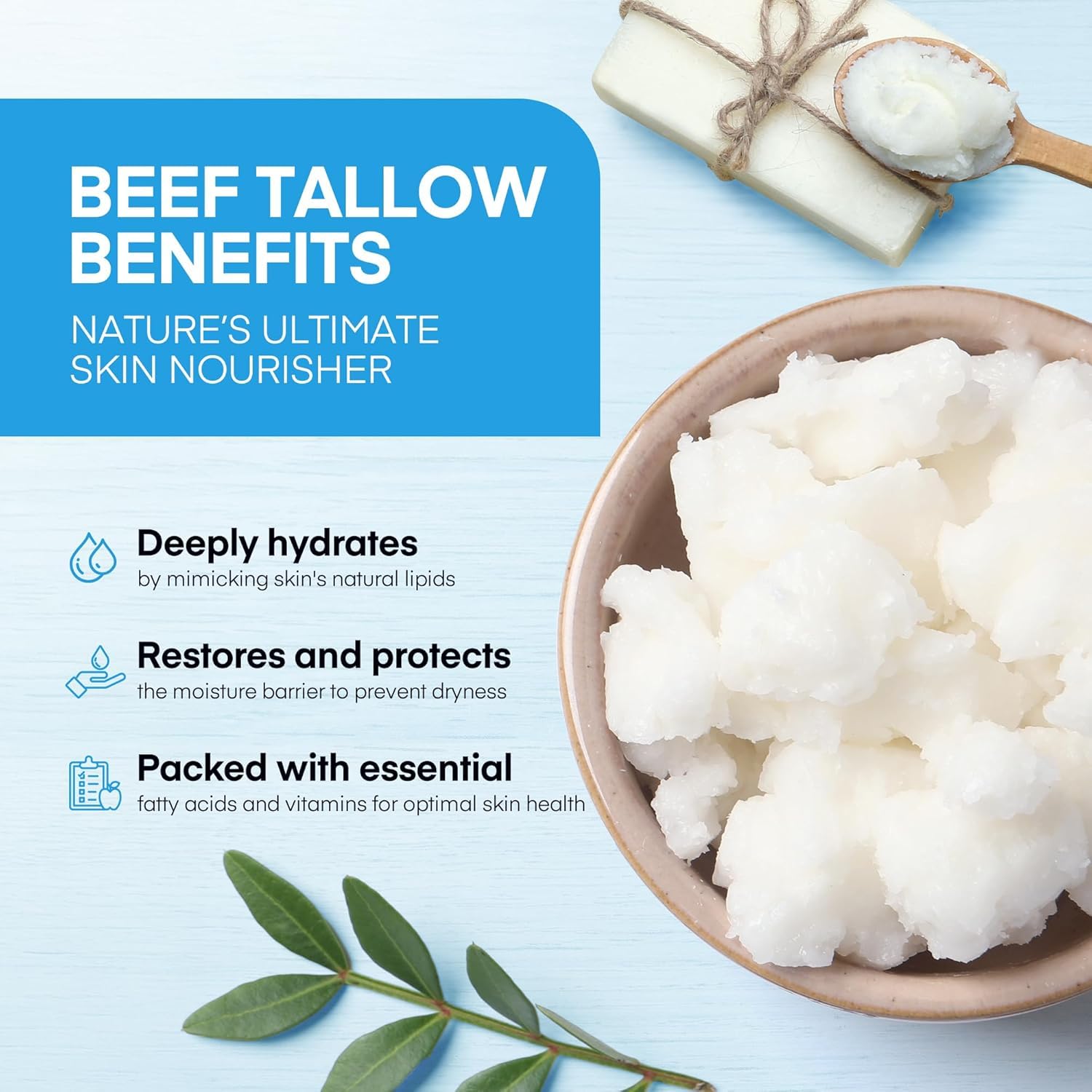 HealthyDerm Copper Peptides GHK-Cu Beef Tallow for Skin: Blue Balm with Methylene Blue, Manuka Honey & Vitamin E – Natural Face and Body Moisturizer for Mature, Dry & Sensitive Skin – 2oz