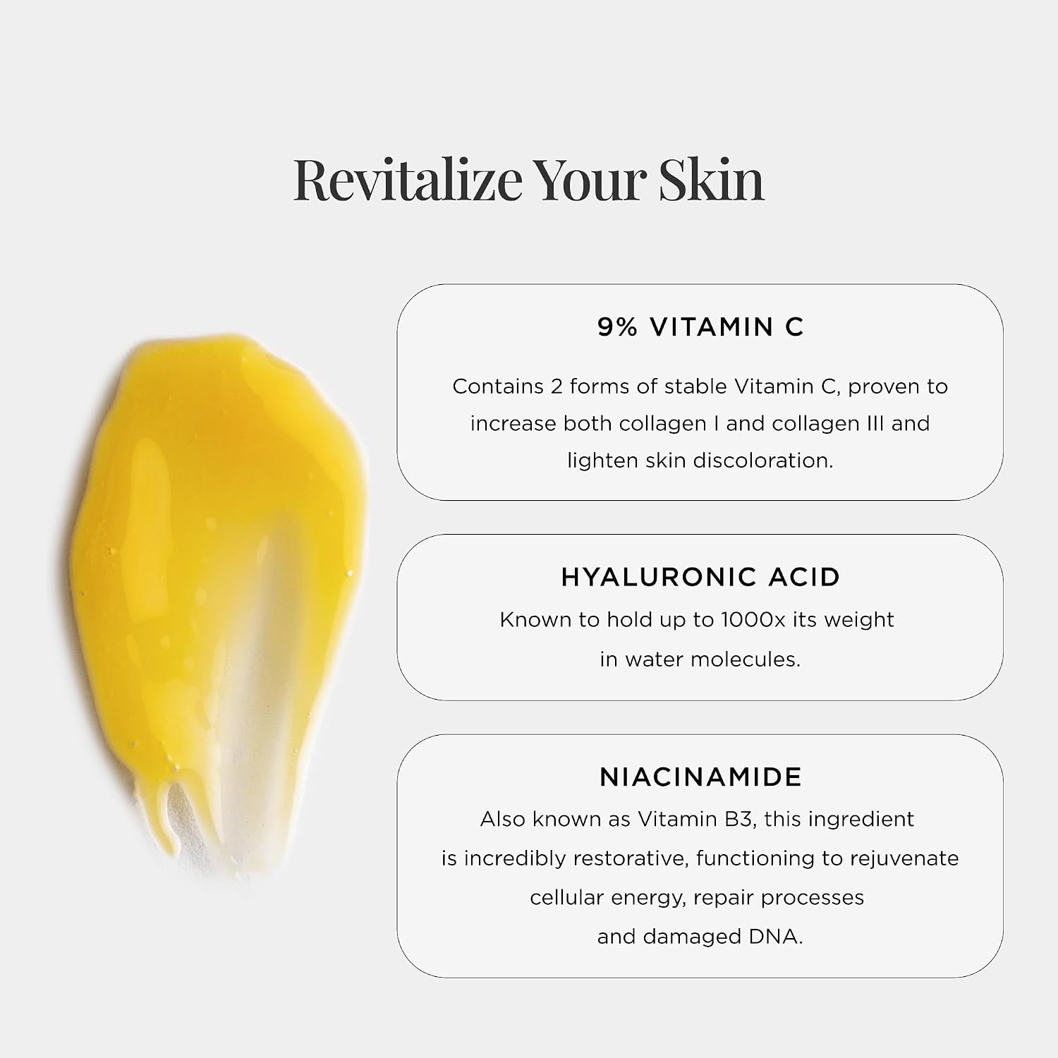 JSHealth Vitamin C Serum for Face - Brightening Hyaluronic Acid Serum | Anti Aging Vitamin C Face Serum, Hydrating Facial Serum with Niacinamide