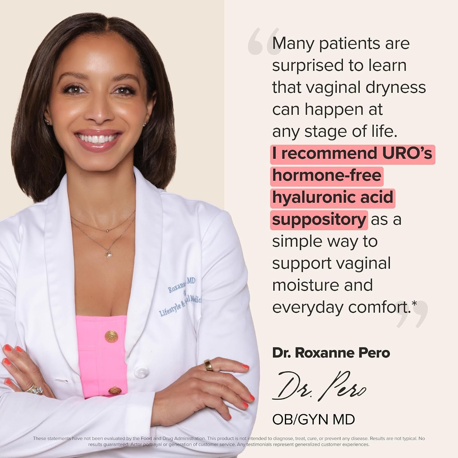 URO Vaginal Moisture Hyaluronic Acid Suppository for Easier Intimacy– 10 Ct