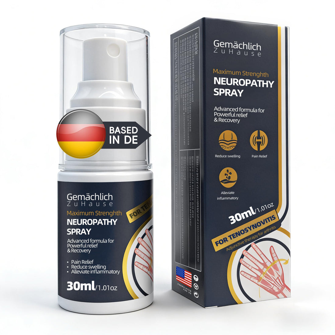 NDC Listed Wrist and Hand Pain Relief Arnica Spray - Maximum Strength Arnica for Carpal Tunnel and Mommy Thumb - Instant Warming for Trigger Finger Stiffness - Non Sticky Formula 30 mL Gemächlich Zu HauseBuy Supplements Australia