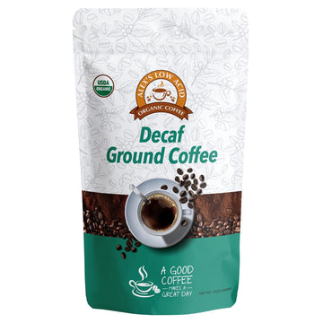 Alex's Low Acid Organic Coffee 12oz Bag - Fresh Ground Decaf (Pack of 1)