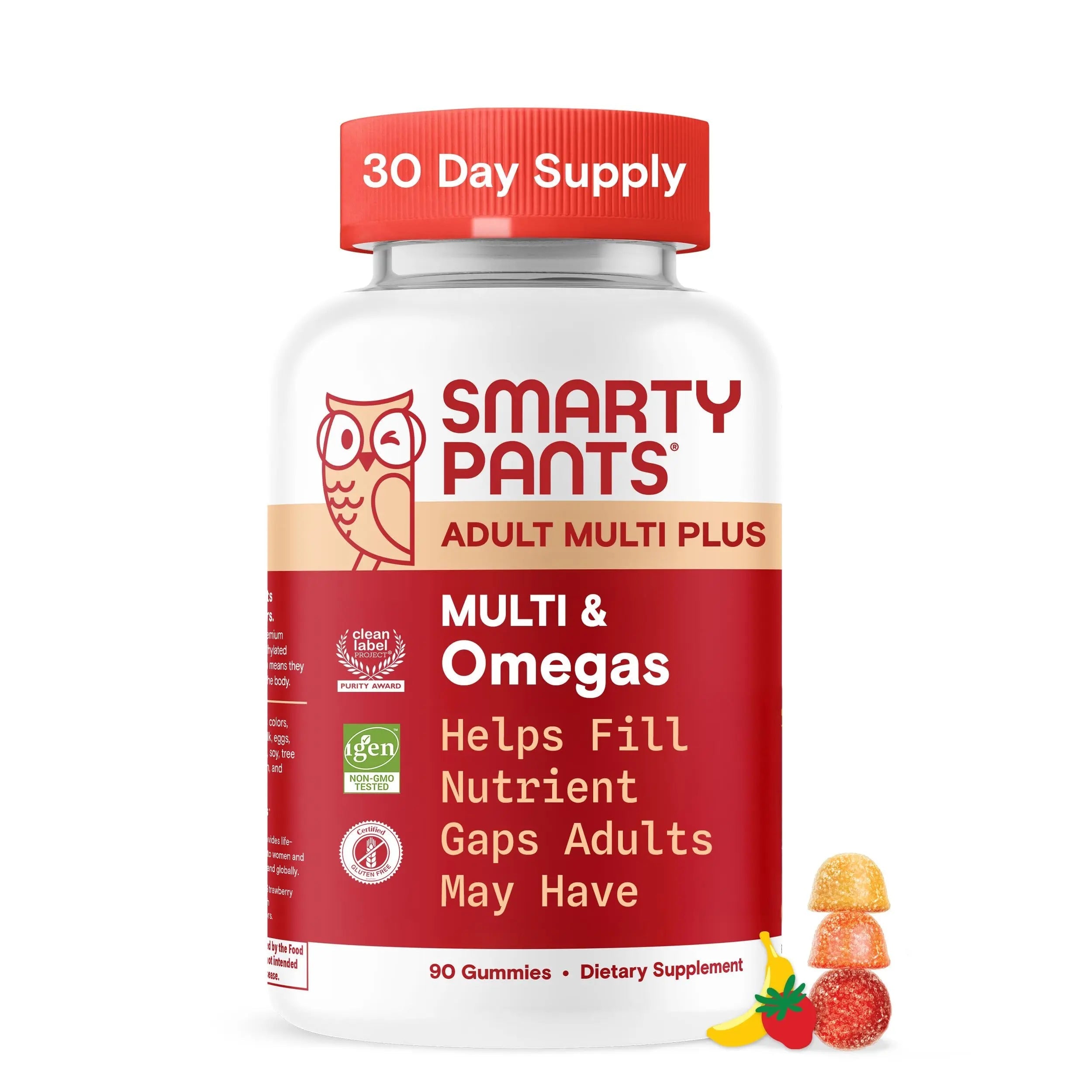 SmartyPants Multivitamin for Men & Women - Improved Formula: Multivitamin Gummies with Omega 3 (DHA/EPA) SmartyPants