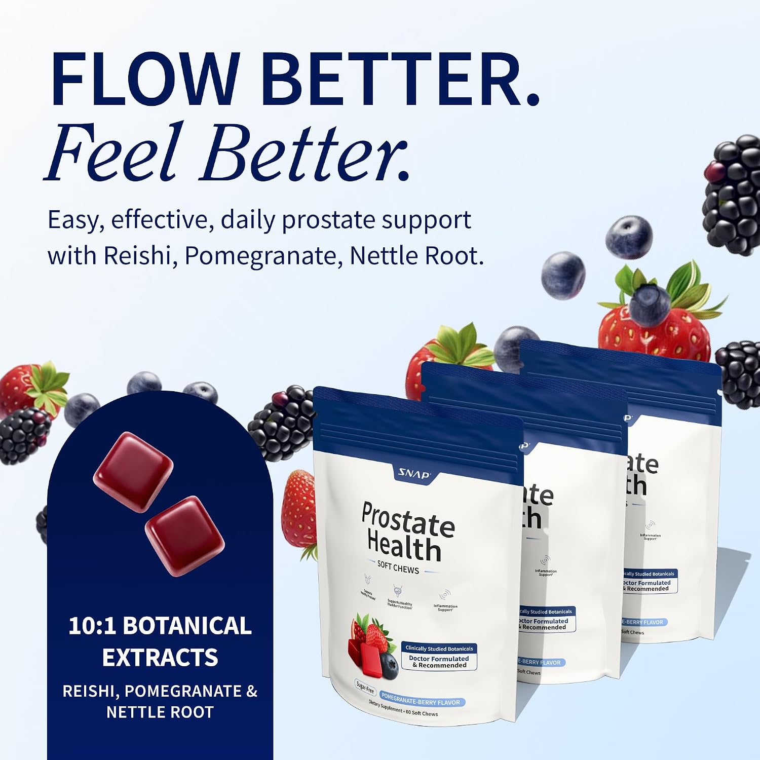 Snap Supplements Nitric Oxide Beet Root Gummies + Prostate Health Soft Chews, 60 Cherry Gummies + 60 Sugar-Free Pomegranate Berry Soft Chews