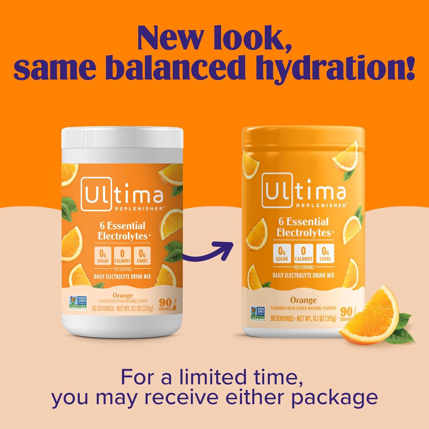 Ultima Replenisher Electrolyte Powder Drink Mix Bundle – Sugar Free – Orange, 90 Serving Canister and 20 Stickpacks – 6 Electrolytes and Minerals – Keto Friendly, Vegan, Non-GMO