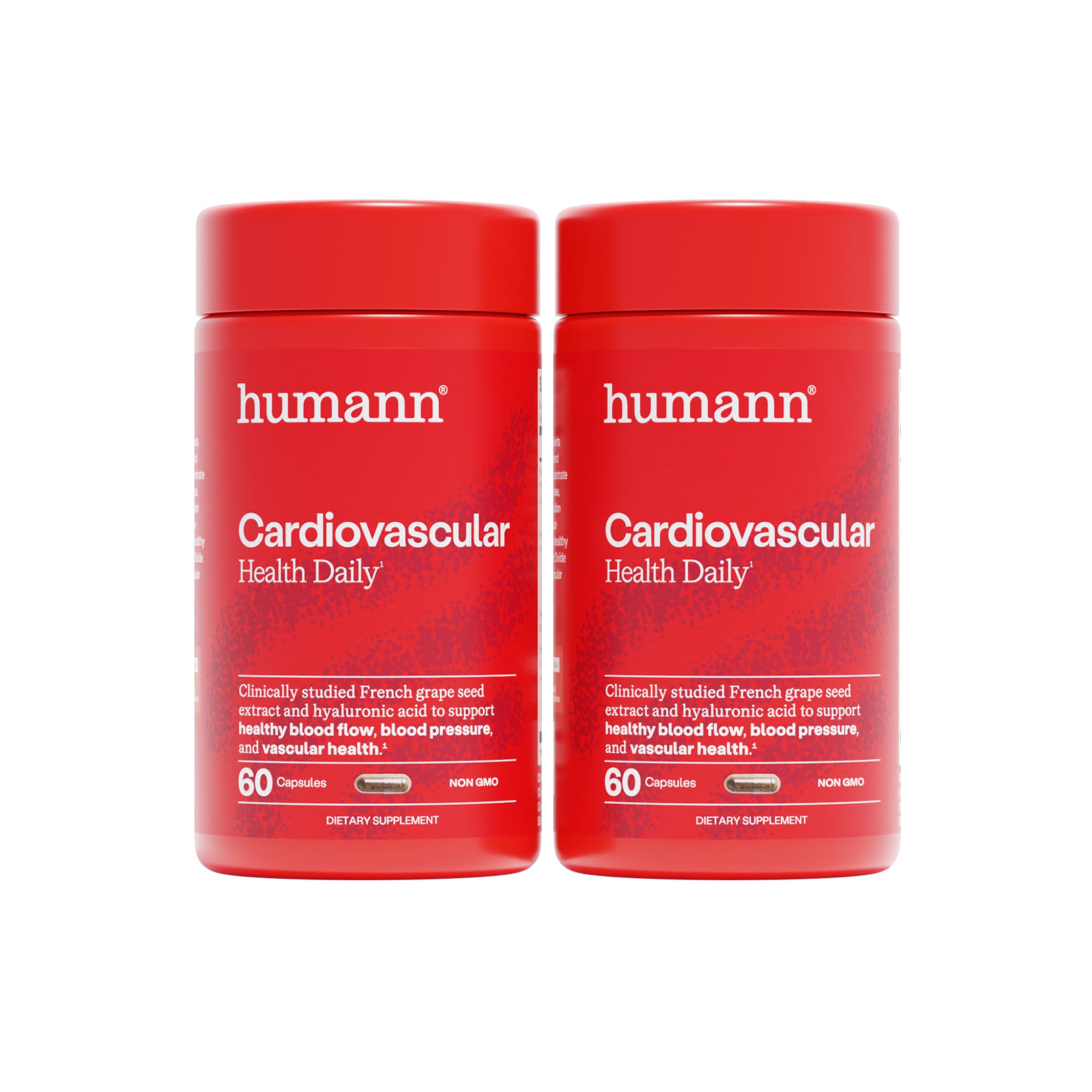 HumanN Daily Wellness, Grape Seed Extract Capsules & Hyaluronic Acid Circulation Supplements, Plant-Based Non-GMO, 60 Capsules