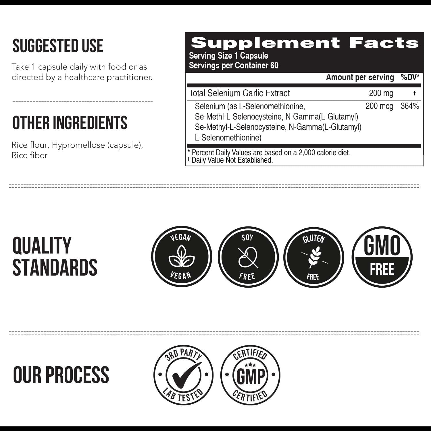 Total Selenium - 200 mcg, Plant-Based - Full Spectrum, Contains 4 Essential Organic Forms of Selenium Including Selenomethionine - Derived from Garlic - 60 Capsules