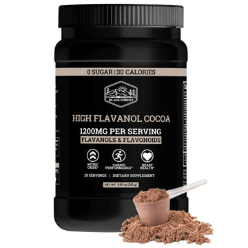 Black Forest High Flavanol Cocoa Powder (1200mg Flavanols & Flavonoids Supplements)10X More Flavanols (Epicatechin) Than Cocoa & 600mg of Epicatechin Supplement
