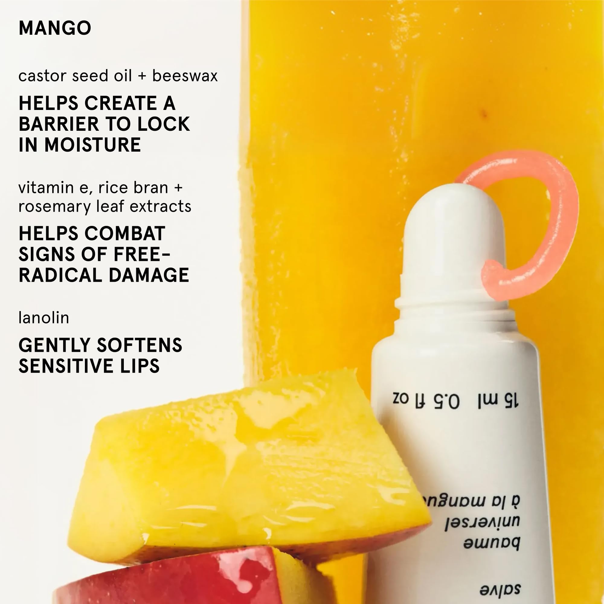 Glossier Balm Dotcom Hydrating Tinted Lip Balm - Universal Salve, Up to 12Hr Moisture for Dry Lips, Cuticles & Skin - Lanolin, Beeswax & Castor Oil - Mango, Tropical Peach Tint, 15ml GlossierBuy Supplements Australia