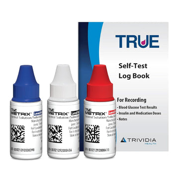 TRUE METRIX Control Solution Bundle, Level 1, 2, 3 Solutions | Solutions and TRUEplus Log Book, for Use with TRUE METRIX Blood Glucose Test Strips, Use to Confirm System Works Correctly