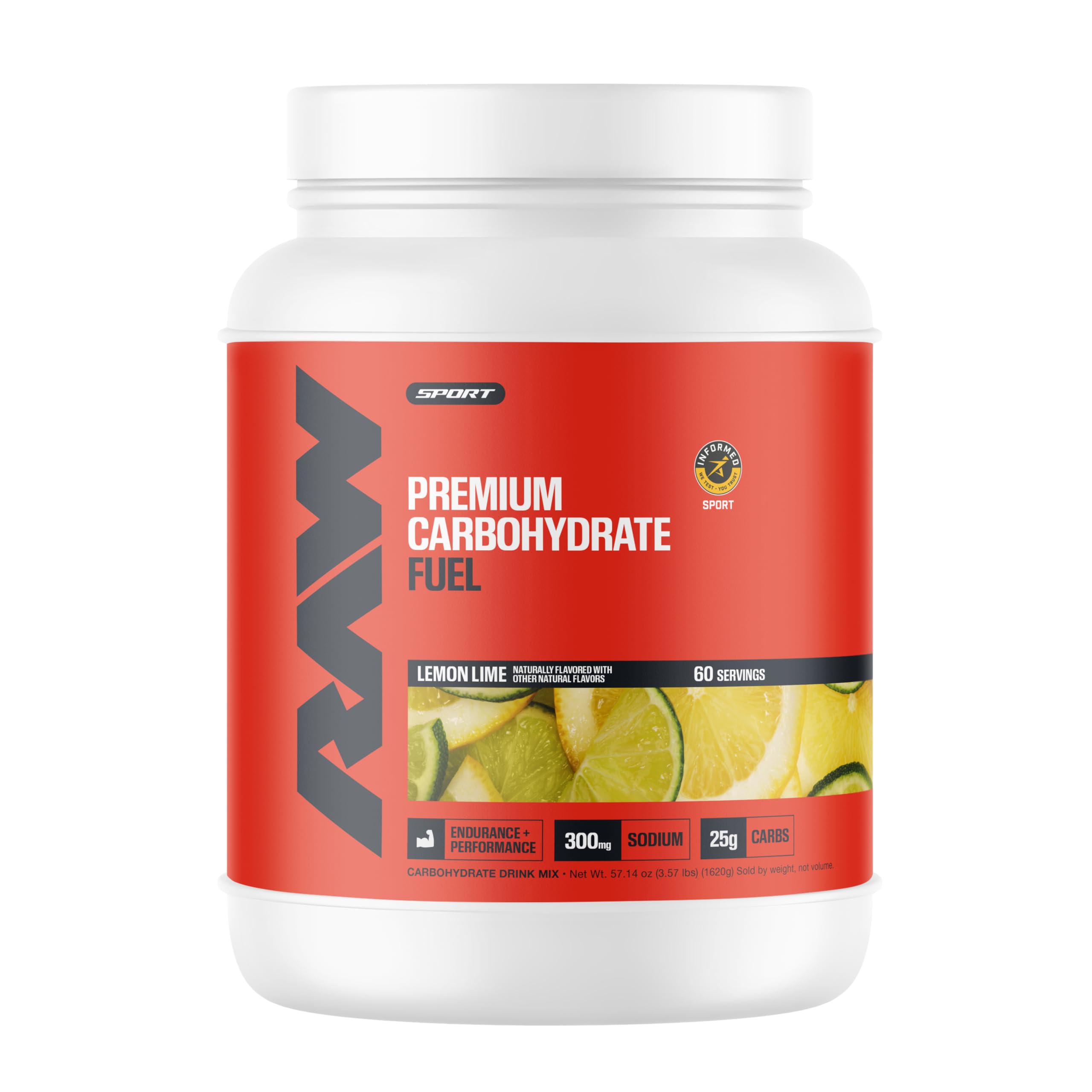 RAW Fuel, Premium Endurance Supplement Powder, Orange (60 Servings) - Peak Performance, Hydration & Stamina During Workouts, Training or Competition - 24g of Carbohydrates & 300mg of Sodium