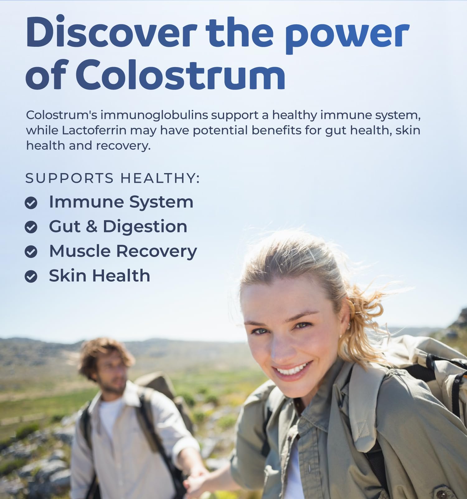 Bovine Colostrum for Women - Colostrum Supplement with 1,000mg per Serving and 30% IgG Immunoglobulins from First Milking - Low Heat Processed for Maximum Potency Non-GMO & Made in the US (2 Month)