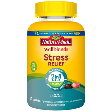 Nature Made Wellblends Stress Relief Gummies, L theanine 200mg to Help Reduce Stress, with GABA 100mg, Same Day Stress Support, 40 Strawberry Flavor Gummies Nature MadeBuy Supplements Australia