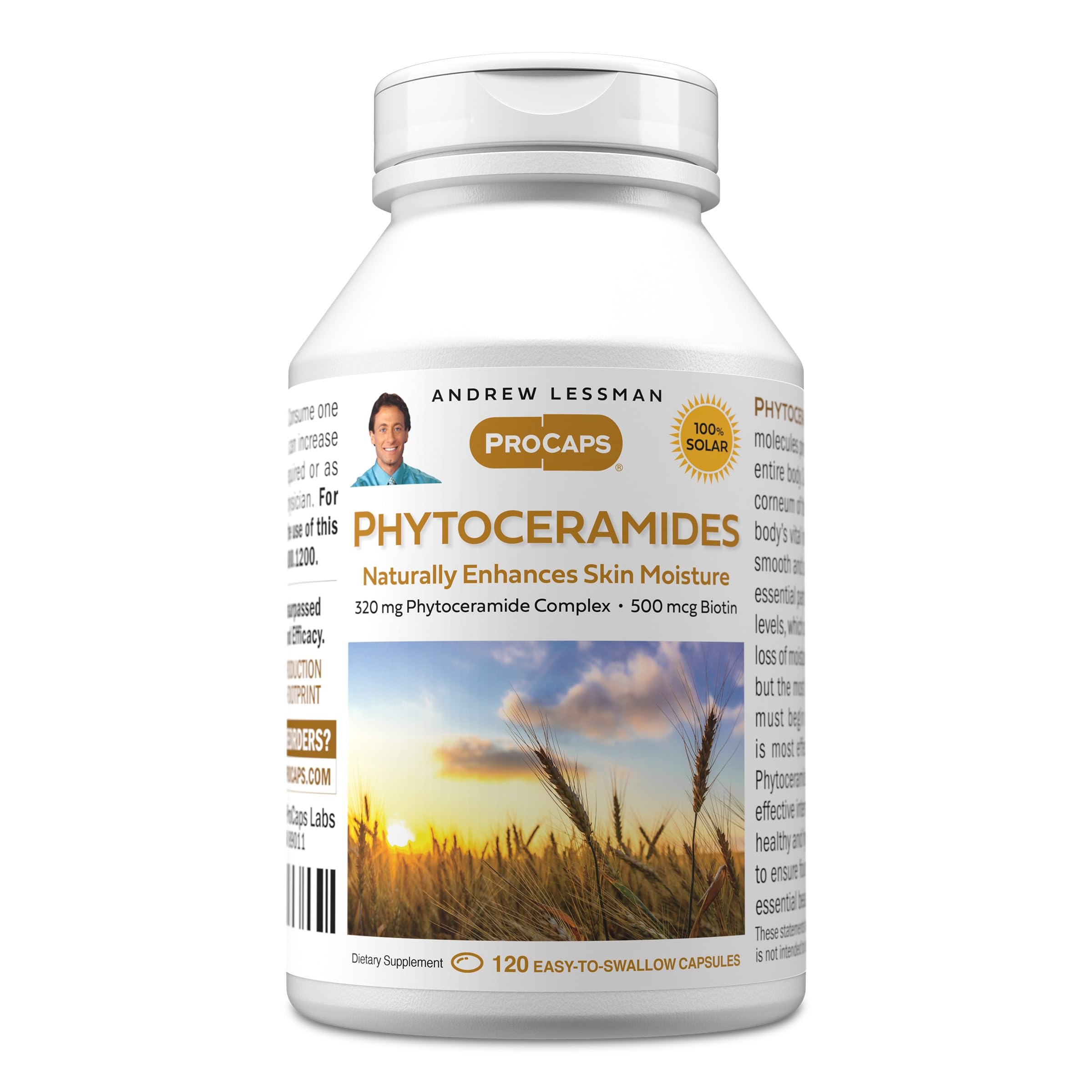 ANDREW LESSMAN Phytoceramides Skin Supplement, 60 Capsules | Plant-derived phytoceramides help support skin hydration, elasticity and a healthy-looking complexion from within.