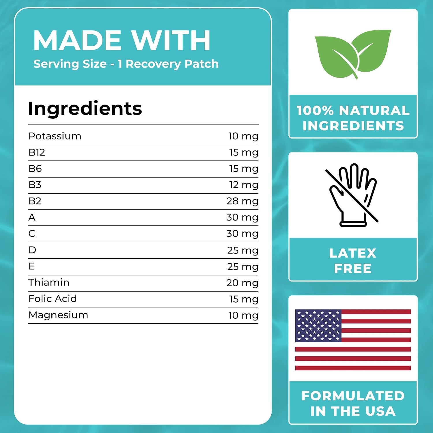 Recovery Patches 60 Pack - Wake Up Refreshed & Energized | Natural Ingredients Recovery Stickers, Skin-Friendly & Waterproof, Apply Before Drinking, Enhanced Morning Formula