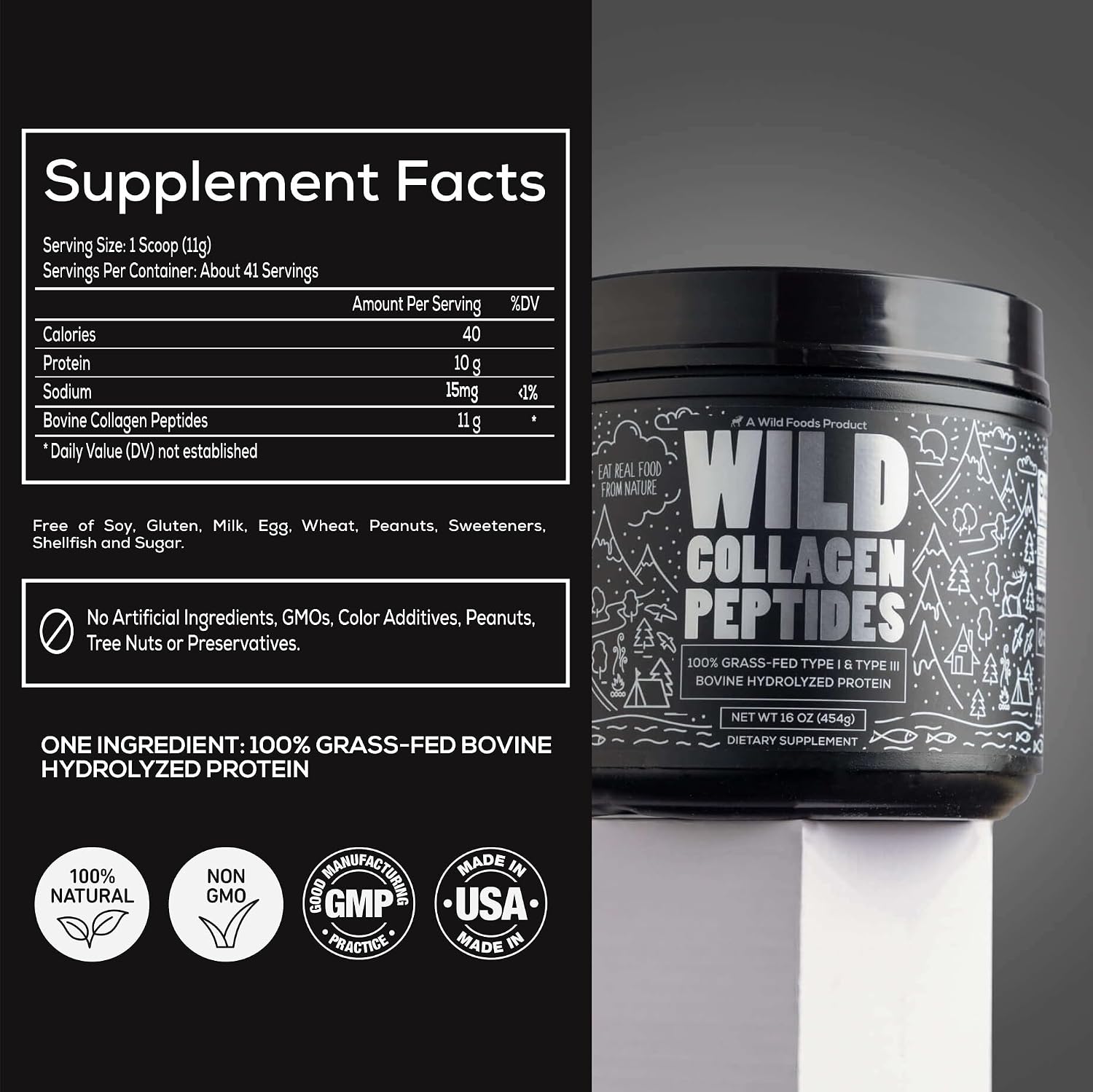 Cocotropic Organic Mushroom Cacao Mix (16oz) & Collagen Peptides (16oz) Bundle for Skin, Hair, and Joint Support