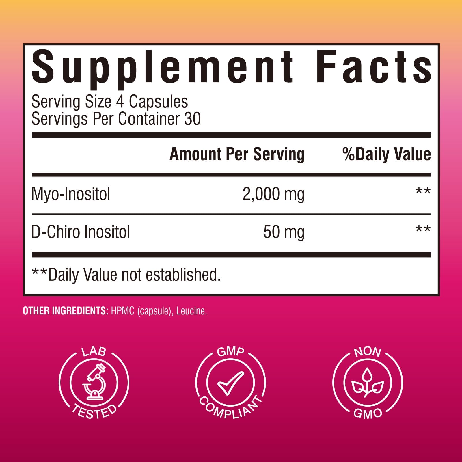 Vitalibre Inositol Supplement, Myo-Inositol & D-Chiro Inositol Supplements for Women, 40:1 Ideal Ratio, Hormone Balance and Women’s Wellness, 80 Vegan Capsules