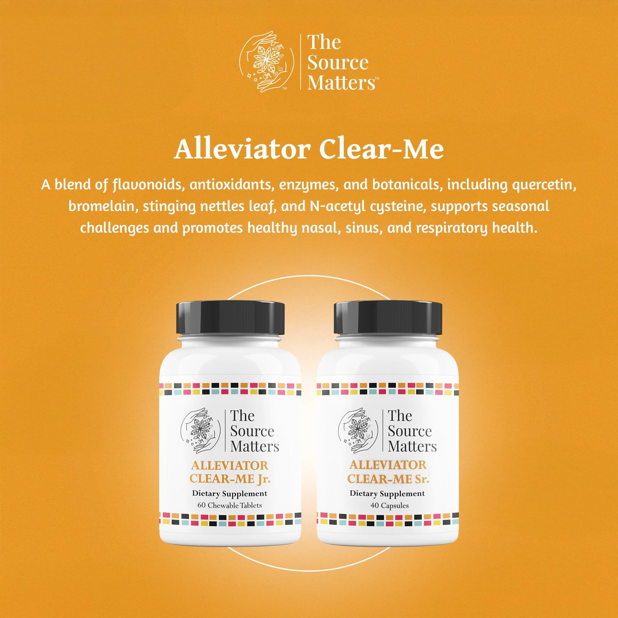 The Source Matters Alleviator Clear-ME SR Seasonal Allergy Relief and Immune Support | Quercetin, Bromelain, Stinging Nettles, NAC, and Vitamin C (40 Capsules) THE SOURCE MATTERS buy supplements Au