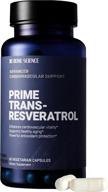 BONE SCIENCE Prime Trans-Resveratrol 1000 mg, High-Purity 5-in-1 Formula with Quercetin, Berberine HCl, Cinnamon Extract & BioPerine, Antioxidant Support, Non-GMO, 2 Month Supply