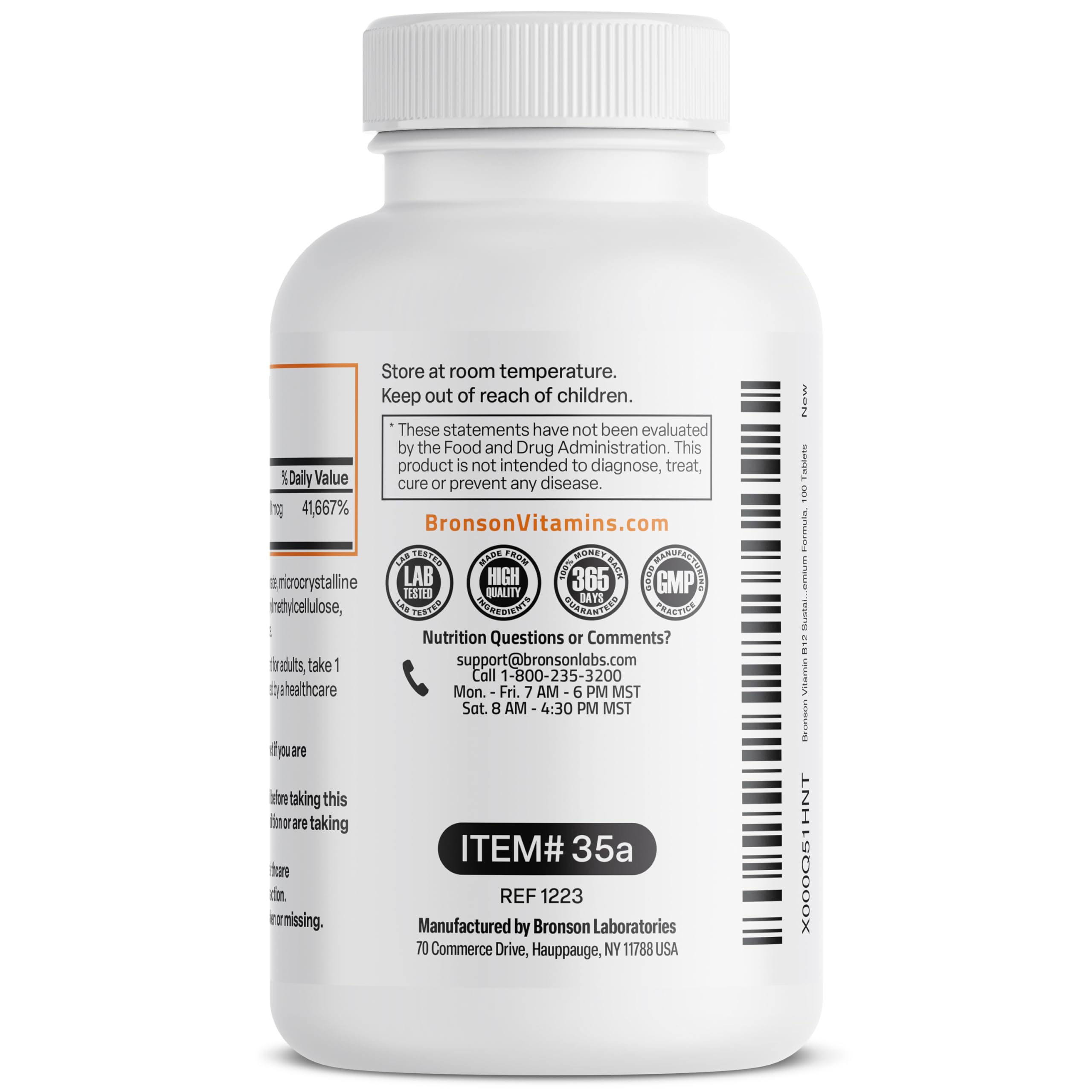 Bronson Vitamin B12 1000 mcg Sustained Release Premium Non GMO Tablets Supports Nervous System, Healthy Brain Function and Energy Production, 100 Count