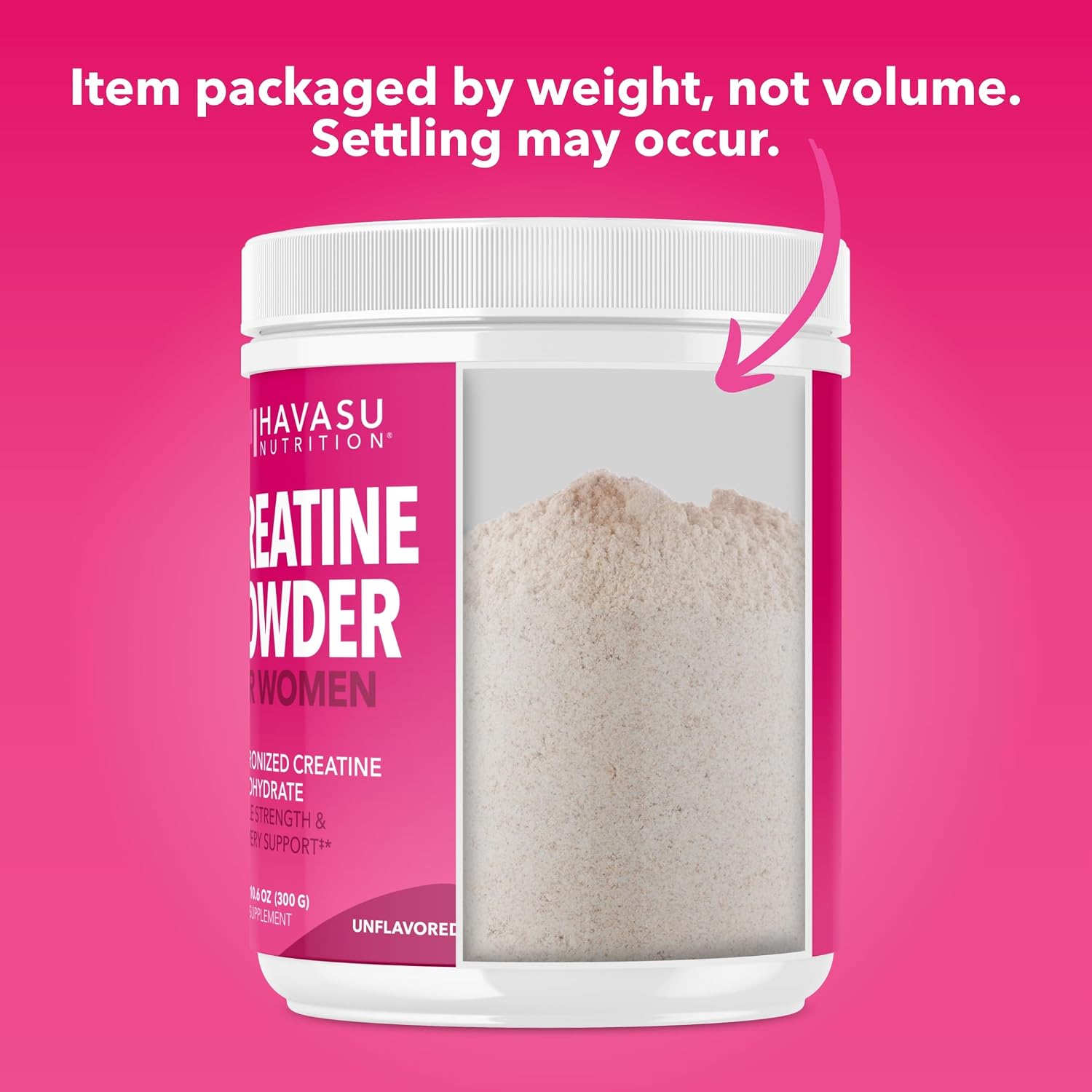 Creatine for Women, Unflavored, 300gm, 3g, Energy & Lean Muscle Support | Micronized Creatine Monohydrate Per Serving, Mental Clarity Support, Post Workout Recovery, Non-GMO, 100 Servings, Vegan