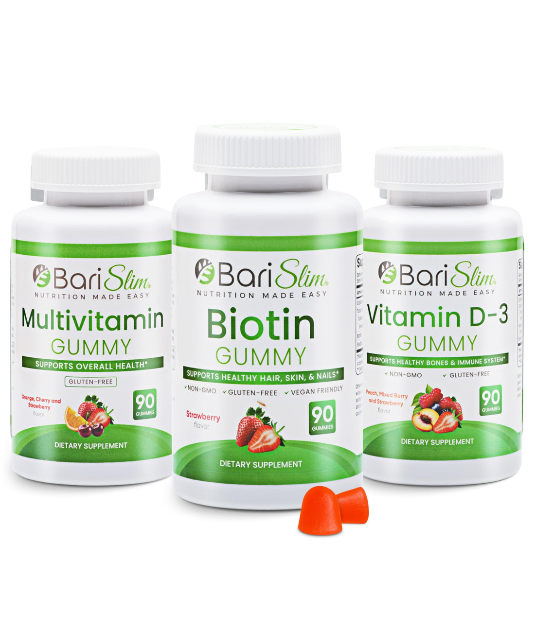 BariSlim Bariatric Multivitamin Gummies - Specially Formulated Gummy Vitamin for Patients After Weight Loss Surgery - Easy to Digest & Great Tasting Fruit Flavors | Pack of 3 | 90 Fruit Chews BariSlim buy supplements Au
