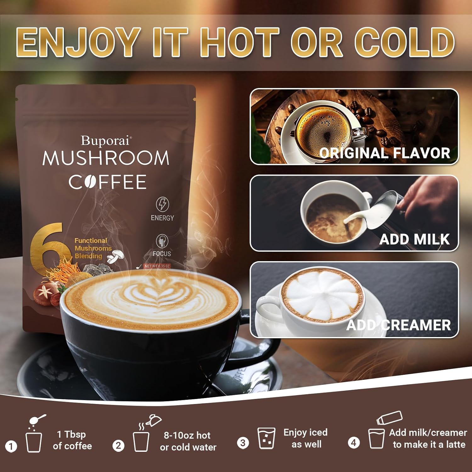 Mushroom Coffee Dark Roast +Medium Roast