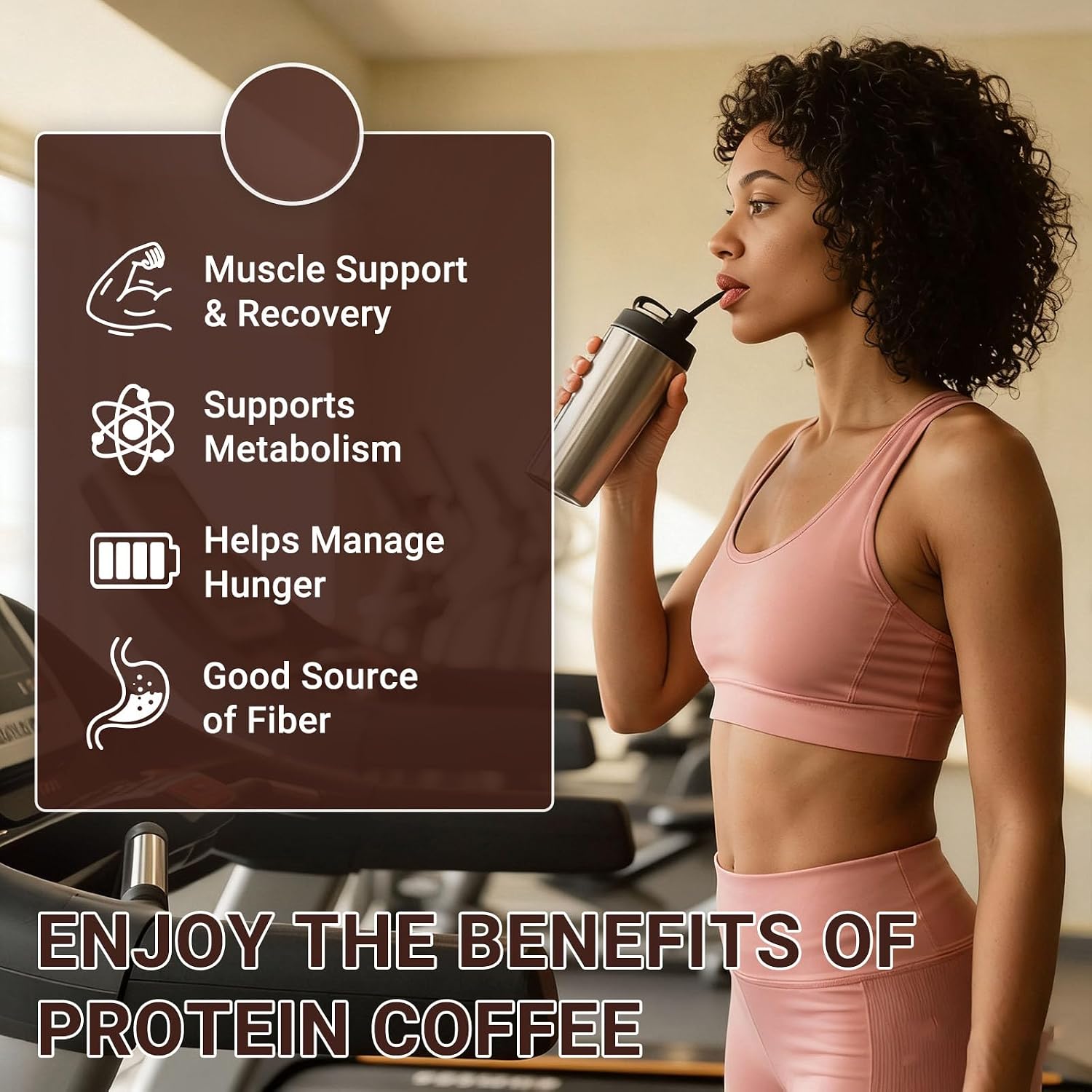 Caramel Protein Coffee Powder - Instant Iced Coffee, Sugar Free, Keto Friendly, 10 g Protein, 80 mg Caffeine Per Serving - 20 Servings