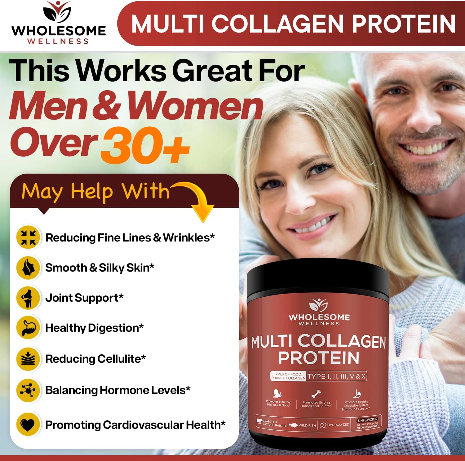 Wholesome Wellness Liposomal Vitamin C Capsules + Multi Collagen Protein Powder Hydrolyzed Bundle