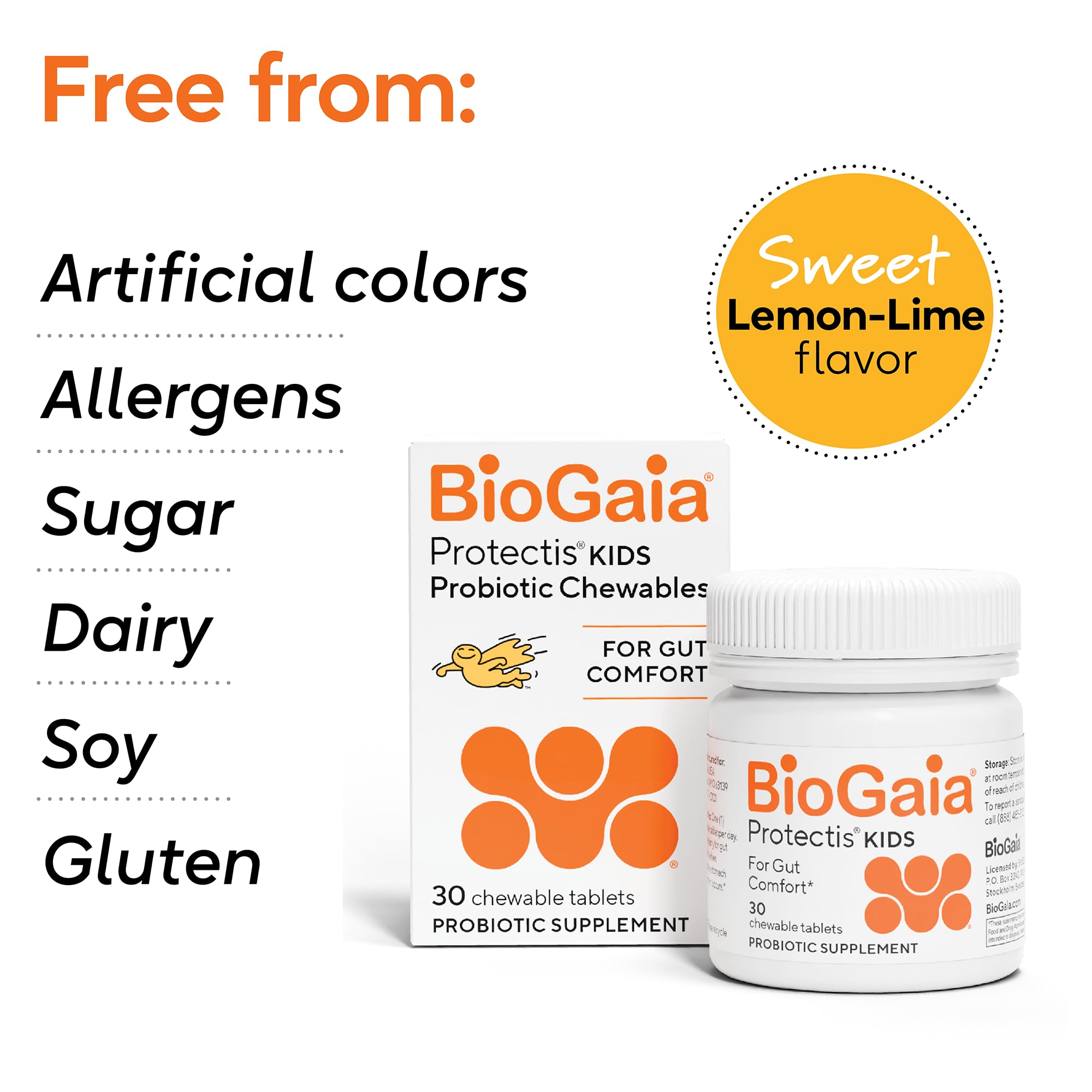 BioGaia Kids Probiotic | Ease Occasional Tummy Discomfort & Constipation | Pediatrician-recommended | Ease Occasional Tummy Discomfort, Gas & Bloating | Promote Regularity | Ages 3+| 30ct