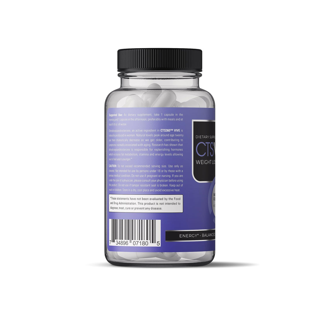CTS Vive weight loss supplement bottle on a white background