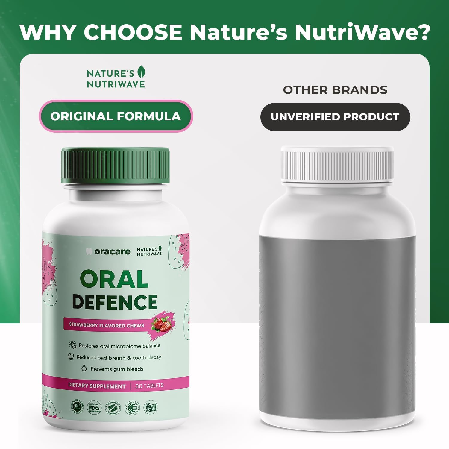 Oracare – Daily Oral Support with Enzymes, Hydroxyapatite, Xylitol & 3-Strain Probiotic Blend – Non-GMO Stimulant-Free Formula – Made in USA – 30 Melt-In-Mouth Tablets, 1 Month Supply